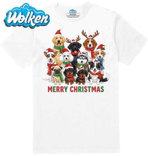 Obrázek produktu Pánské tričko Vánoční Smečka Psů Merry Christmas