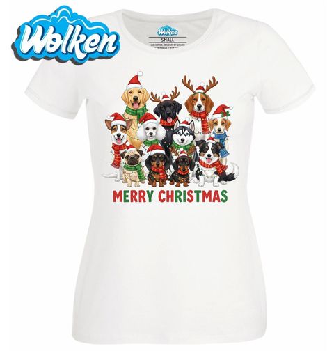 Obrázek produktu Dámské tričko Vánoční Smečka Psů Merry Christmas