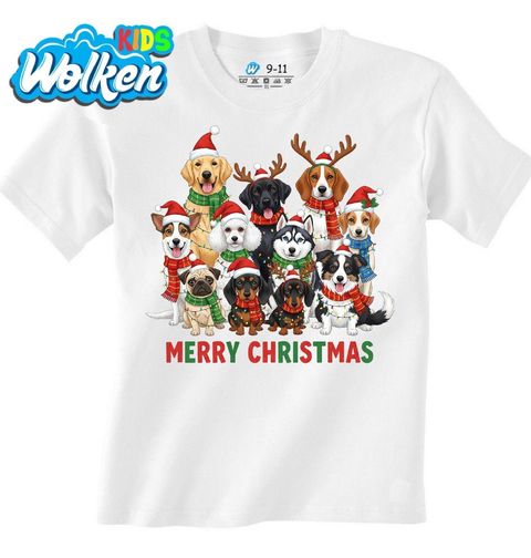 Obrázek produktu Dětské tričko Vánoční Smečka Psů Merry Christmas