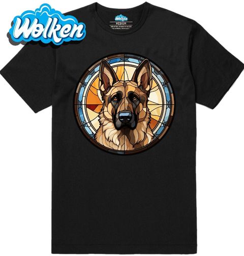 Obrázek produktu Pánské tričko Německý ovčák ve Vitráži Stained Glass