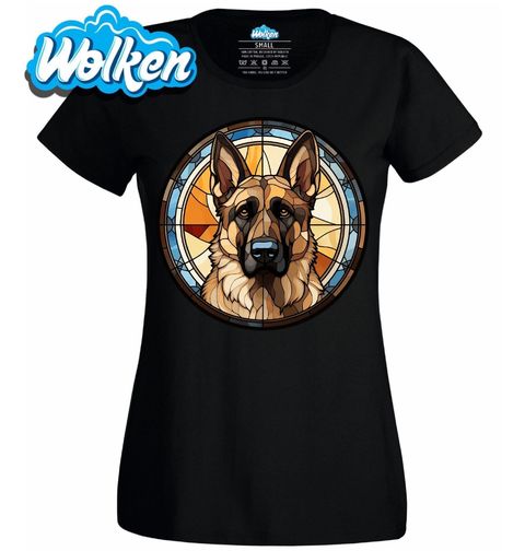 Obrázek produktu Dámské tričko Německý ovčák ve Vitráži Stained Glass