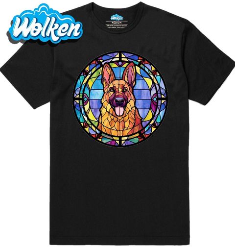 Obrázek produktu Pánské tričko Psí Vitráž Německý ovčák Stained Glass