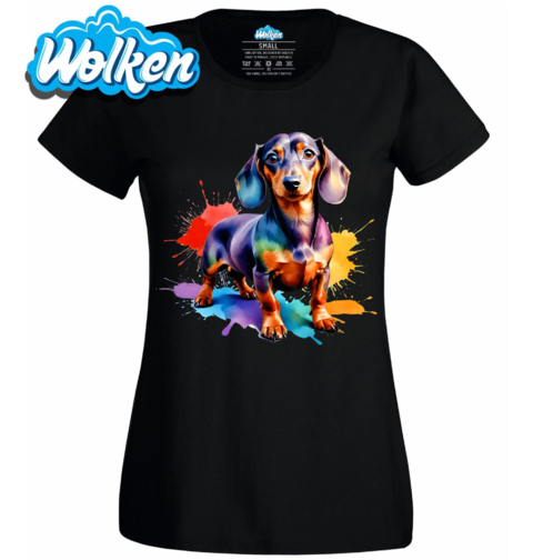 Obrázek produktu Dámské tričko Jezevčík v Explozi Barev