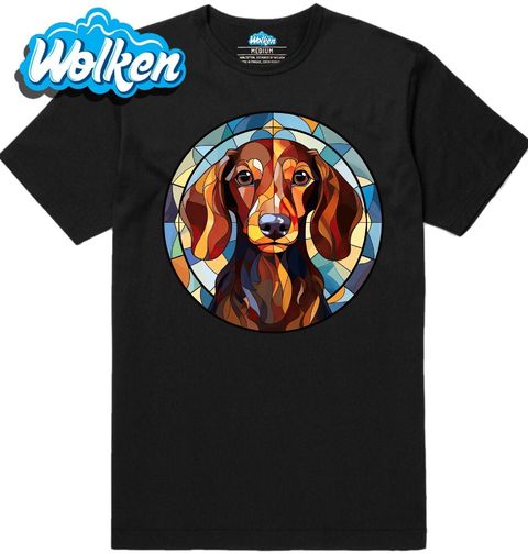 Obrázek produktu Pánské tričko Jezevčík ve Vitráži Stained Glass