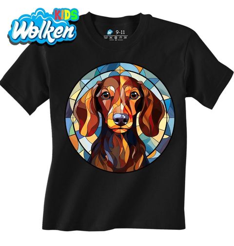 Obrázek produktu Dětské tričko Jezevčík ve Vitráži Stained Glass
