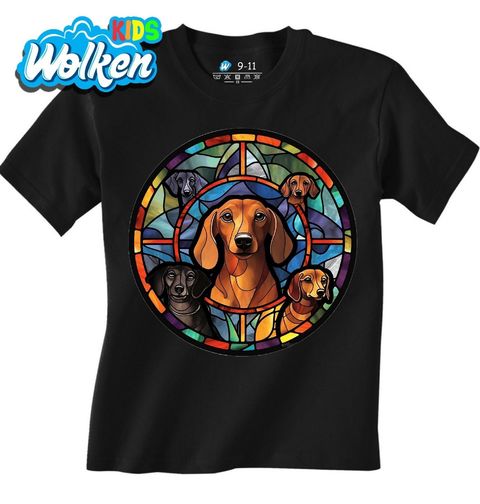 Obrázek produktu Dětské tričko Jezevčíci ve Vitráži Stained Glass