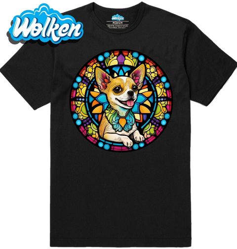 Obrázek produktu Pánské tričko Čivava ve Vitráži Stained Glass