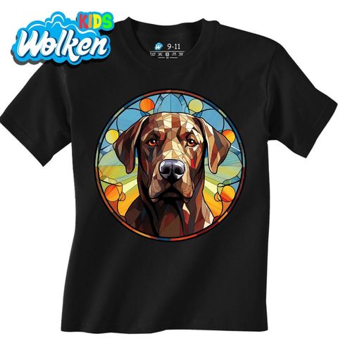 Obrázek produktu Dětské tričko Hnědý Labrador ve Vitráži Stained Glass