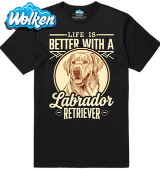 Pánské tričko Život je lepší s Labradorským retrívrem.jpg