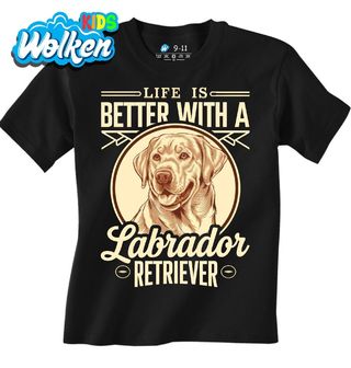 Dětské tričko Život je lepší s Labradorským retrívrem.jpg