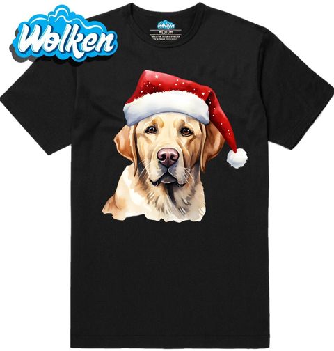 Obrázek produktu Pánské tričko Vánoční Labrador ve Sváteční Čepici
