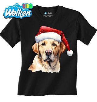 Dětské tričko Vánoční Labrador ve Sváteční Čepici.jpg