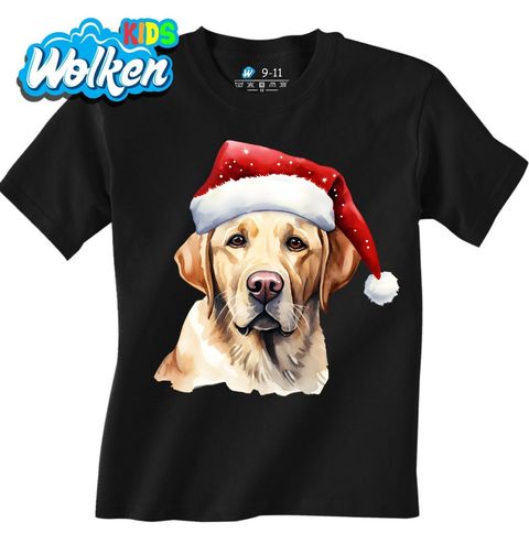 Obrázek produktu Dětské tričko Vánoční Labrador ve Sváteční Čepici