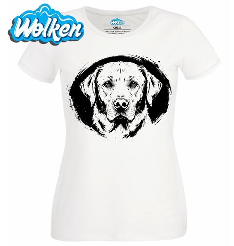 Obrázek produktu Dámské tričko Černobílý Pes Labradorský retrívr