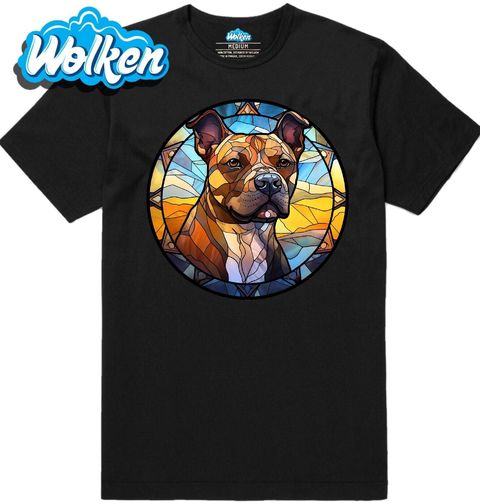 Obrázek produktu Pánské tričko Stafordšírský bulteriér ve Vitráži Stained Glass