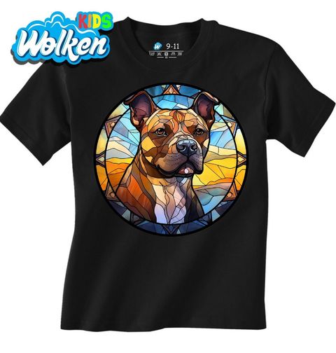 Obrázek produktu Dětské tričko Stafordšírský bulteriér ve Vitráži Stained Glass