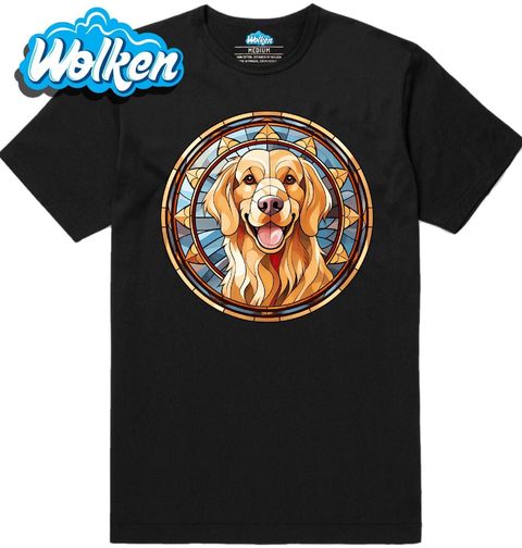 Obrázek produktu Pánské tričko Zlatý retrívr ve Vitráži Stained Glass