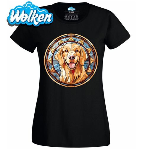Obrázek produktu Dámské tričko Zlatý retrívr ve Vitráži Stained Glass