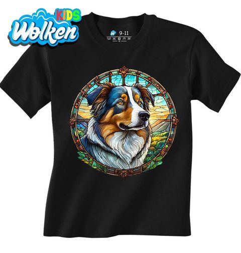 Obrázek produktu Dětské tričko Australský ovčák ve Vitráži Stained Glass