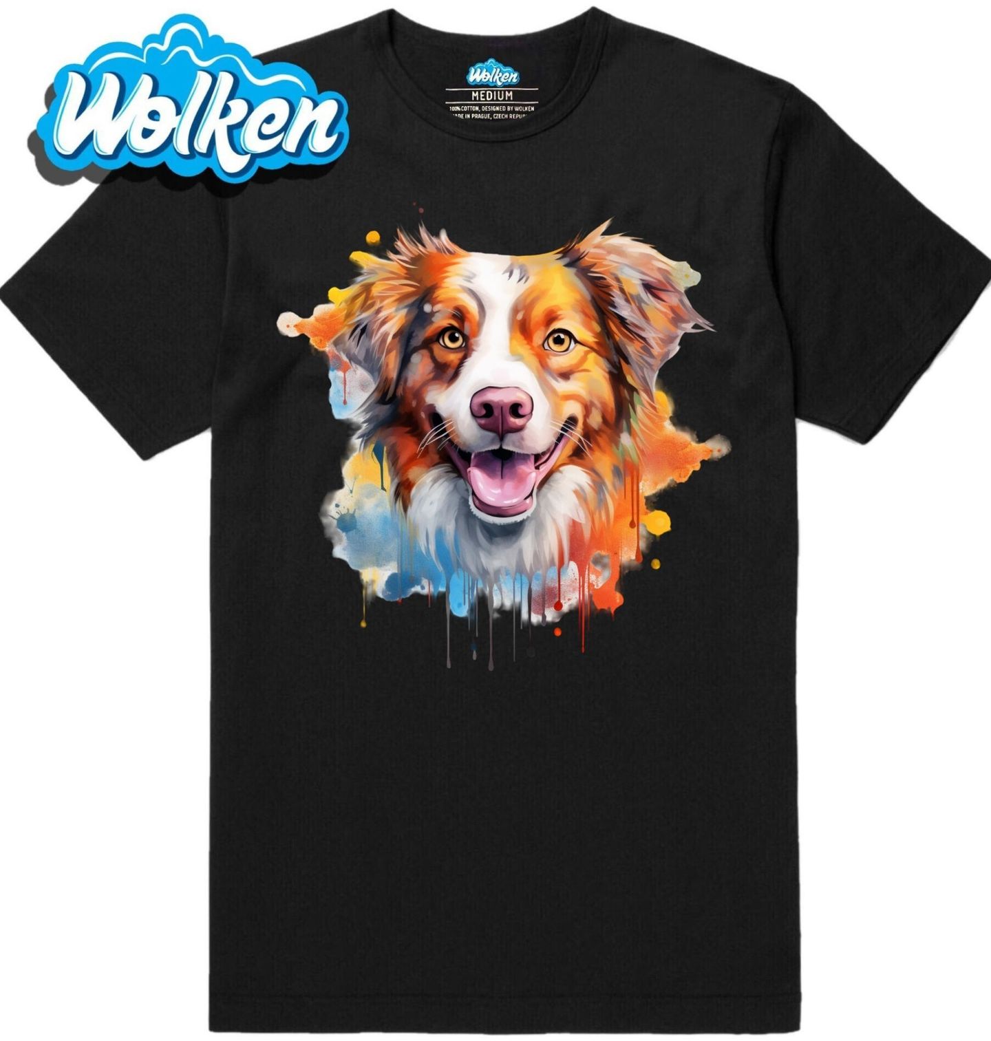 Pánské tričko Australský ovčák Red merle.jpg