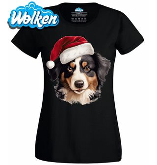 Dámské tričko Vánoční Australský ovčák.jpg