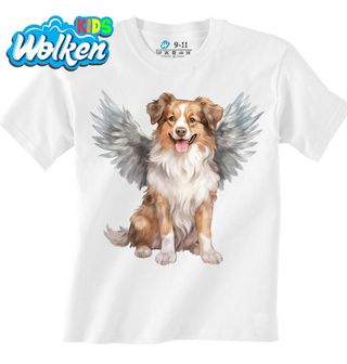 Dětské tričko Andělský Australský ovčák s Křídly.jpg