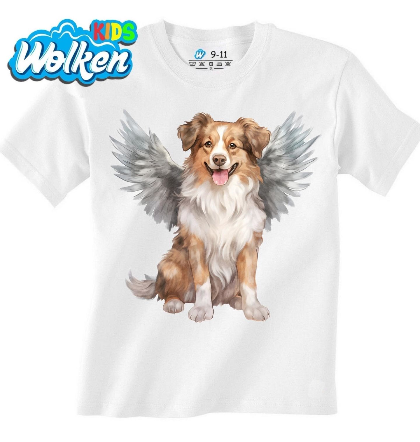 Dětské tričko Andělský Australský ovčák s Křídly.jpg
