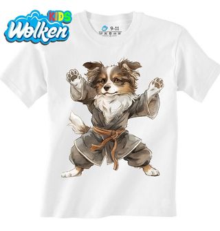 Dětské tričko Kung-fu Bojovník Australský ovčák.jpg