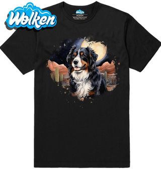 Pánské tričko Bernský salašnický pes v Noční Poušti.jpg