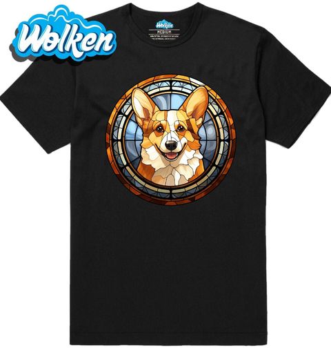 Obrázek produktu Pánské tričko Corgi ve Vitráži Stained Glass