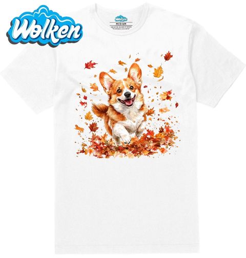 Obrázek produktu Pánské tričko Podzimní Corgi v Listí