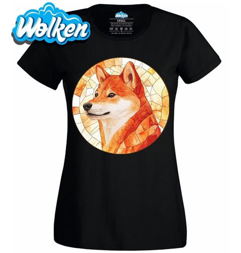 Obrázek produktu Dámské tričko Shiba-Inu ve Vitráži Stained Glass
