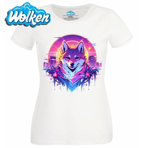 Obrázek produktu Dámské tričko Neonová Shiba-Inu ve Světlech Velkoměsta