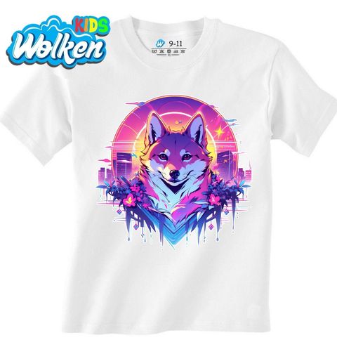 Obrázek produktu Dětské tričko Neonová Shiba-Inu ve Světlech Velkoměsta
