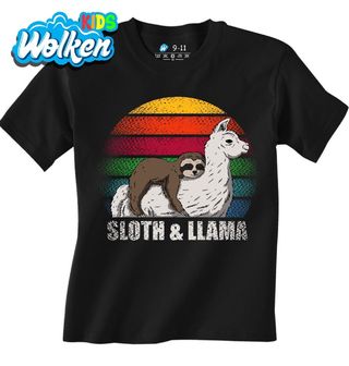 Dětské tričko Spící Lenochod na Lamě Sloth & Llama.jpg