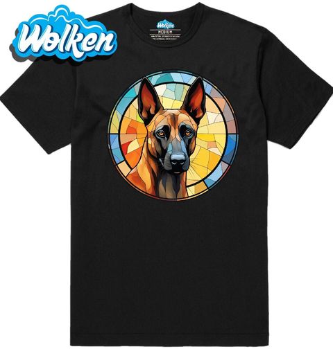 Obrázek produktu Pánské tričko Belgický ovčák Malinois ve Vitráži Stained Glass