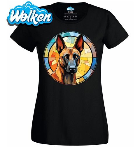 Obrázek produktu Dámské tričko Belgický ovčák Malinois ve Vitráži Stained Glass