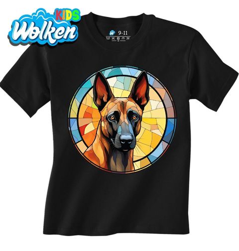 Obrázek produktu Dětské tričko Belgický ovčák Malinois ve Vitráži Stained Glass