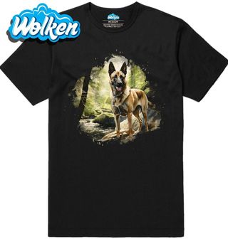 Pánské tričko Belgický ovčák u Potoka.jpg
