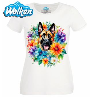 Dámské tričko  Květinový Belgický ovčák.jpg