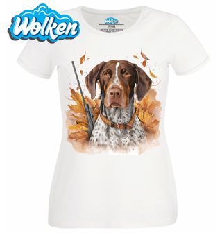 Dámské tričko  Německý ohař krátkosrstý Podzimní stopař.jpg