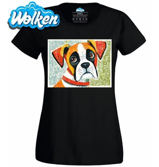 Dámské tričko Německý boxer v Etno Stylu.jpg