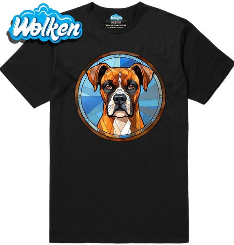 Obrázek produktu Pánské tričko Německý boxer ve Vitráži Stained Glass