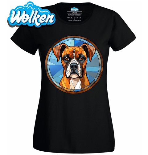 Obrázek produktu Dámské tričko Německý boxer ve Vitráži Stained Glass