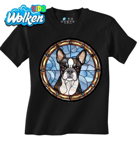 Obrázek produktu Dětské tričko Bostonský teriér ve Vitráži Stained Glass