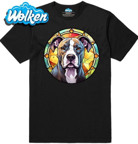Obrázek produktu Pánské tričko Americký stafordšírský teriér ve Vitráži Stained Glass
