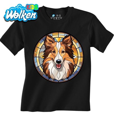 Obrázek produktu Dětské tričko Šeltie ve Vitráži Stained Glass