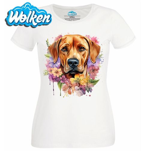 Obrázek produktu Dámské tričko Rhodéský ridgeback mezi Květinami