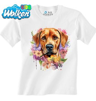Dětské tričko Rhodéský ridgeback mezi Květinami.jpg