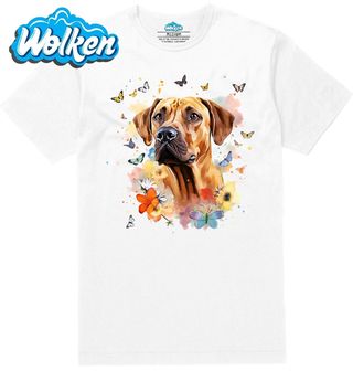 Pánské tričko  Rhodéský ridgeback mezi Motýly.jpg